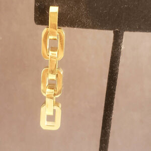 Eddie Borgo Supra‎ Earrings Chain Link 12k Gold Plated 2” Drop Signed NWOT